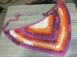 Crocheted Bandana Pride Colors Handmade Main Street Collective