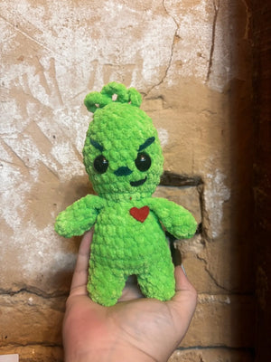 Crocheted Christmas Set Featuring: Gingerbread man, Reindeer, Mr. Snowman, and Grinch Klassy Krafts