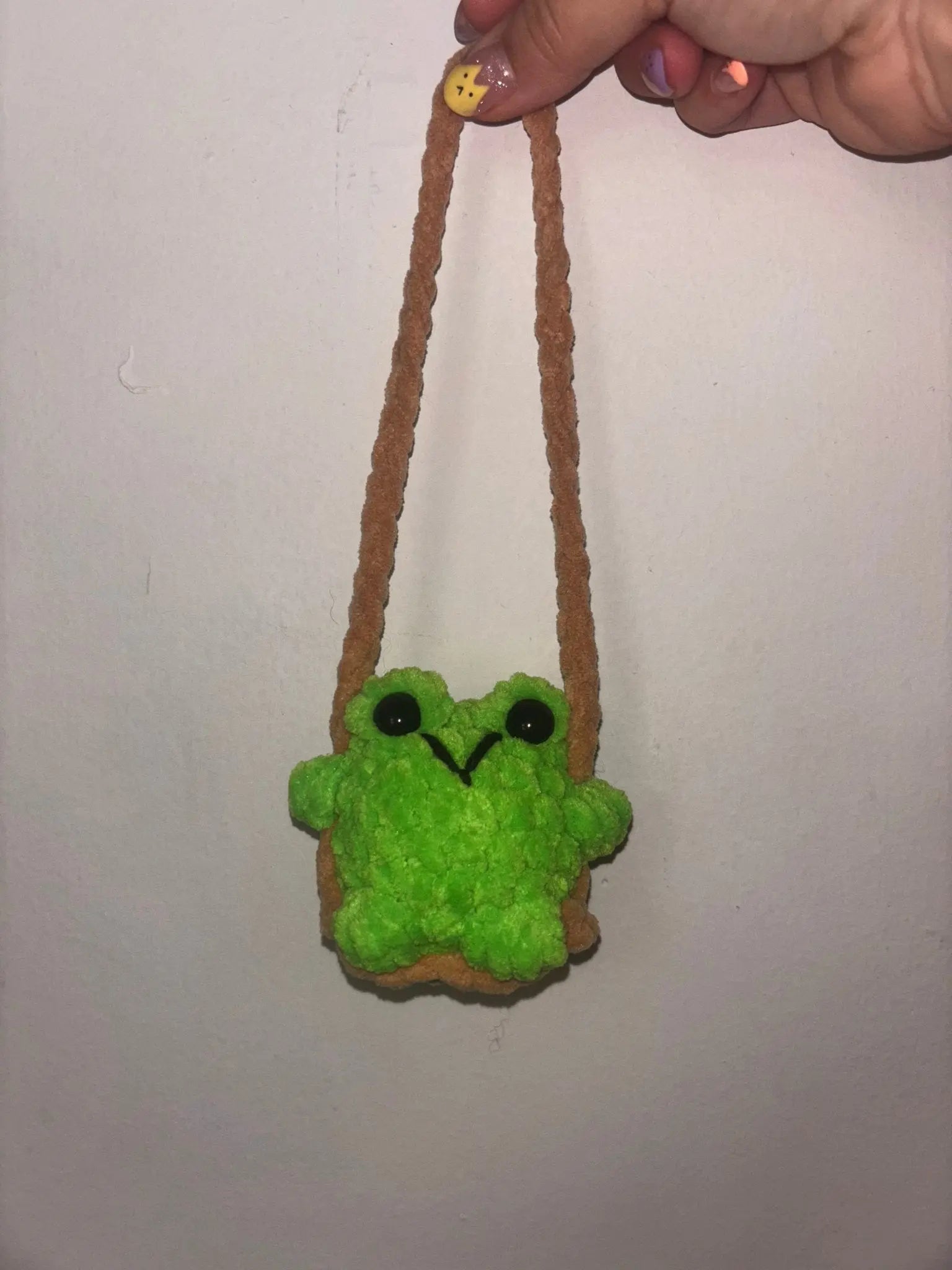Crocheted Frog Car Accessory by Main Street Collective - Plush Hanging Rearview Mirror Charm for Good Luck & Whimsy!