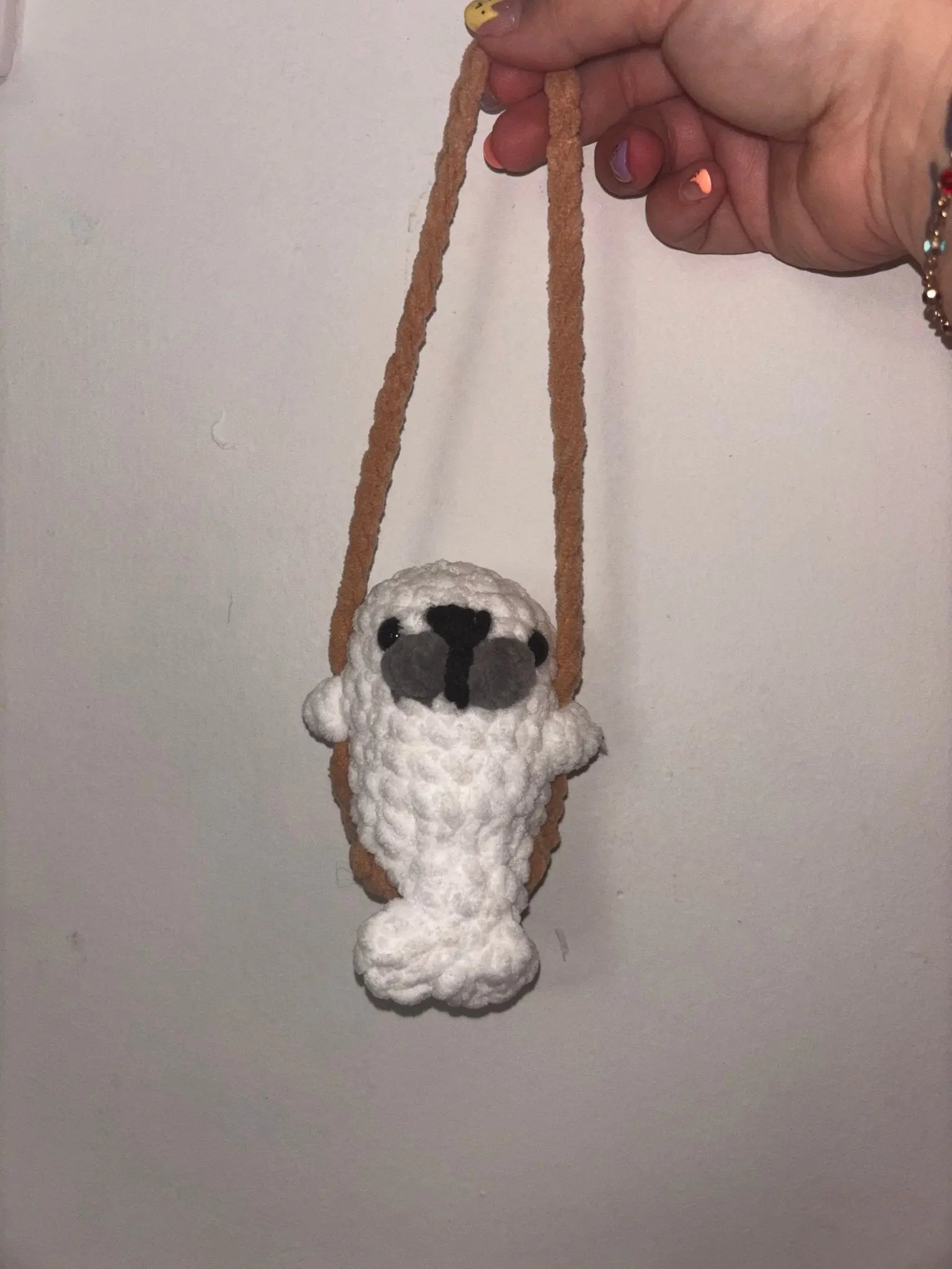 Crocheted Seal Car Charm: Handmade Seal for Rearview Mirror - Main Street Collective