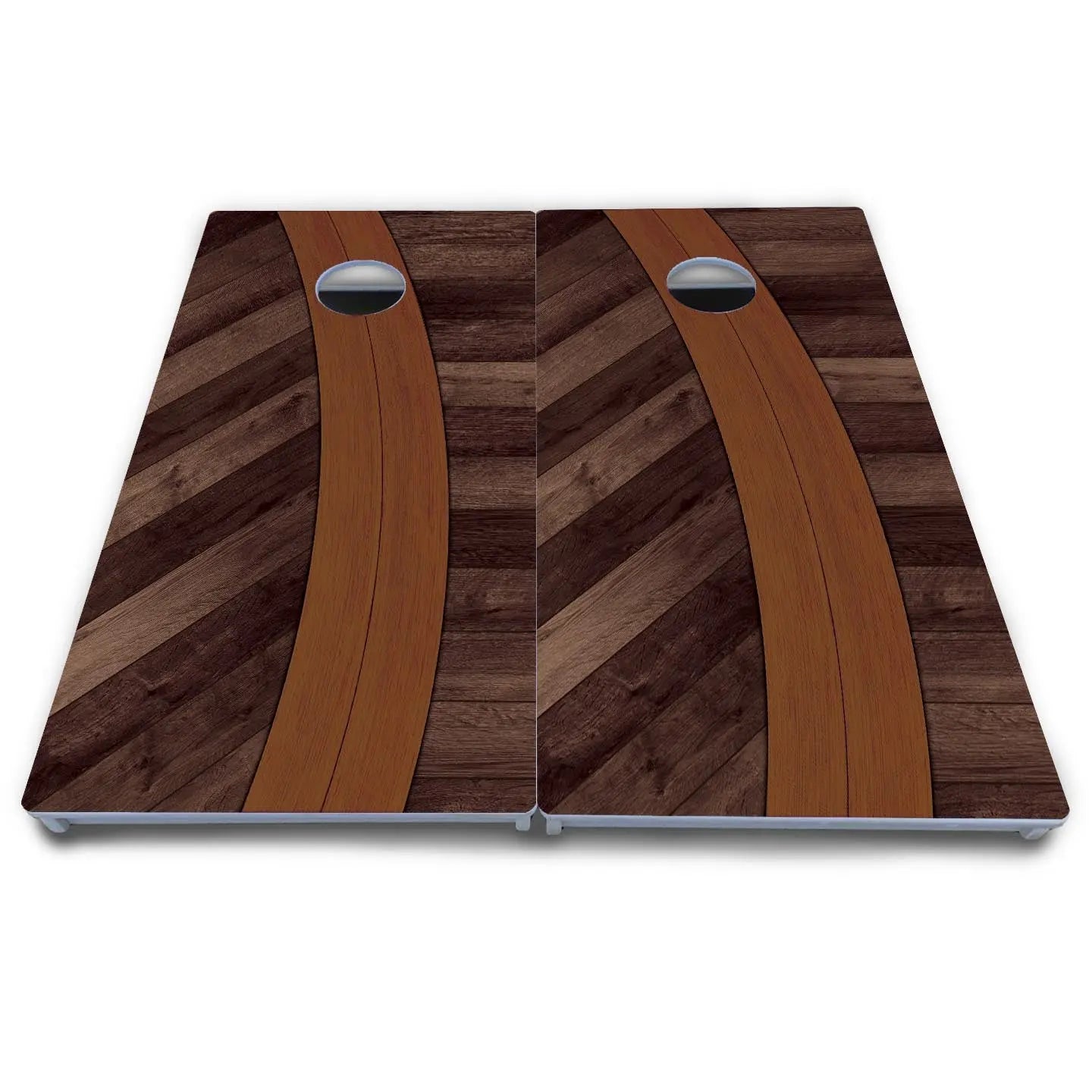 Curved Herringbone Cornhole Boards - All Weather Series Cornhole Solutions