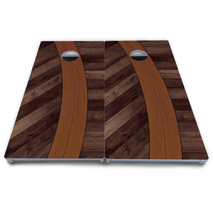 Curved Herringbone Cornhole Boards - All Weather Series Cornhole Solutions