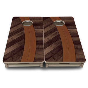 Curved Herringbone - Mini or Vacation Size Cornhole Boards Cornhole Solutions