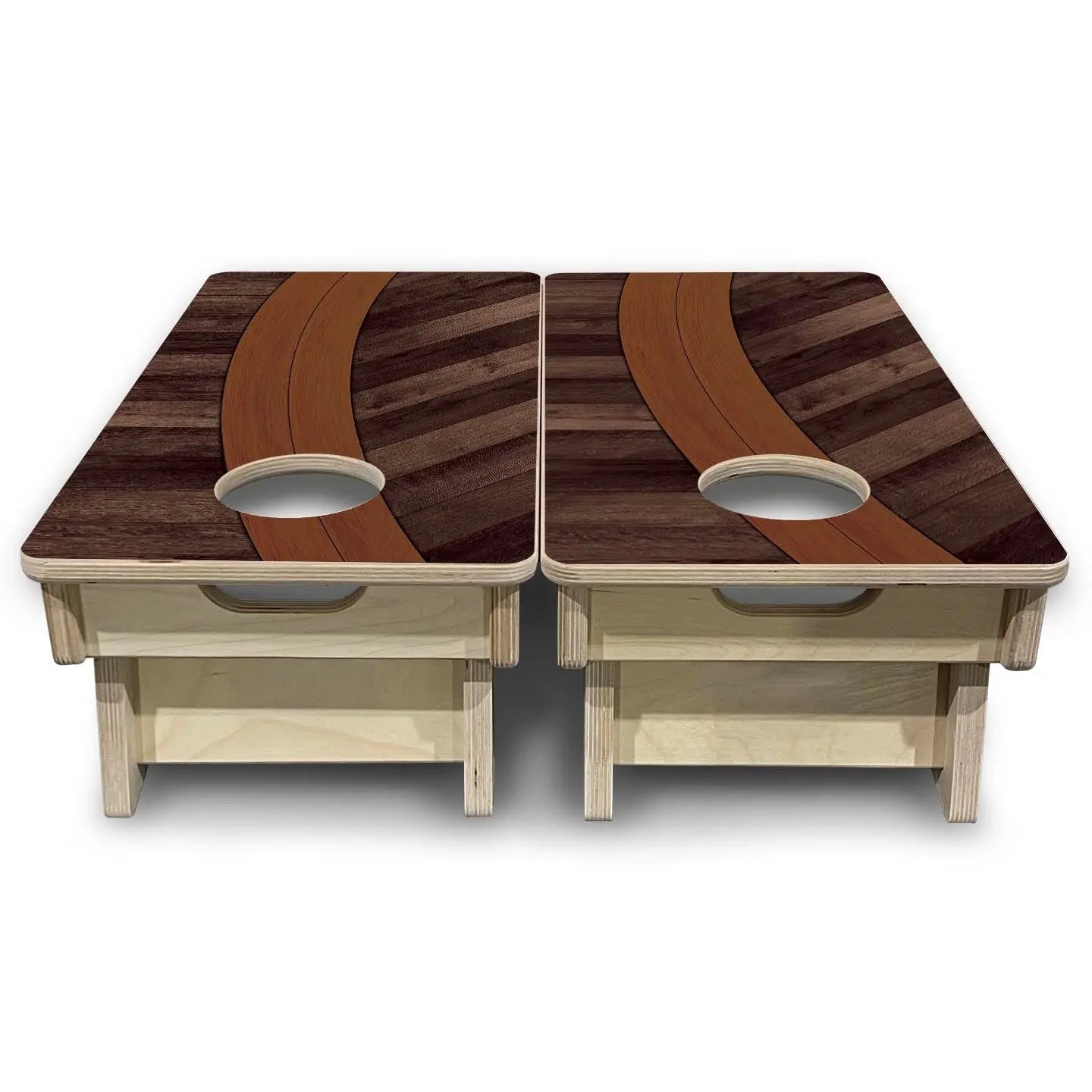 Curved Herringbone - Mini or Vacation Size Cornhole Boards Cornhole Solutions