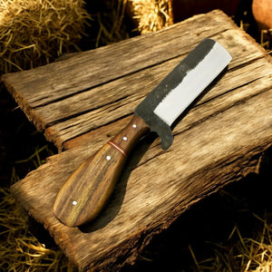 Custom Handmade Bull Cutter Knife – 1095 Forged Steel Damascus Knife Store