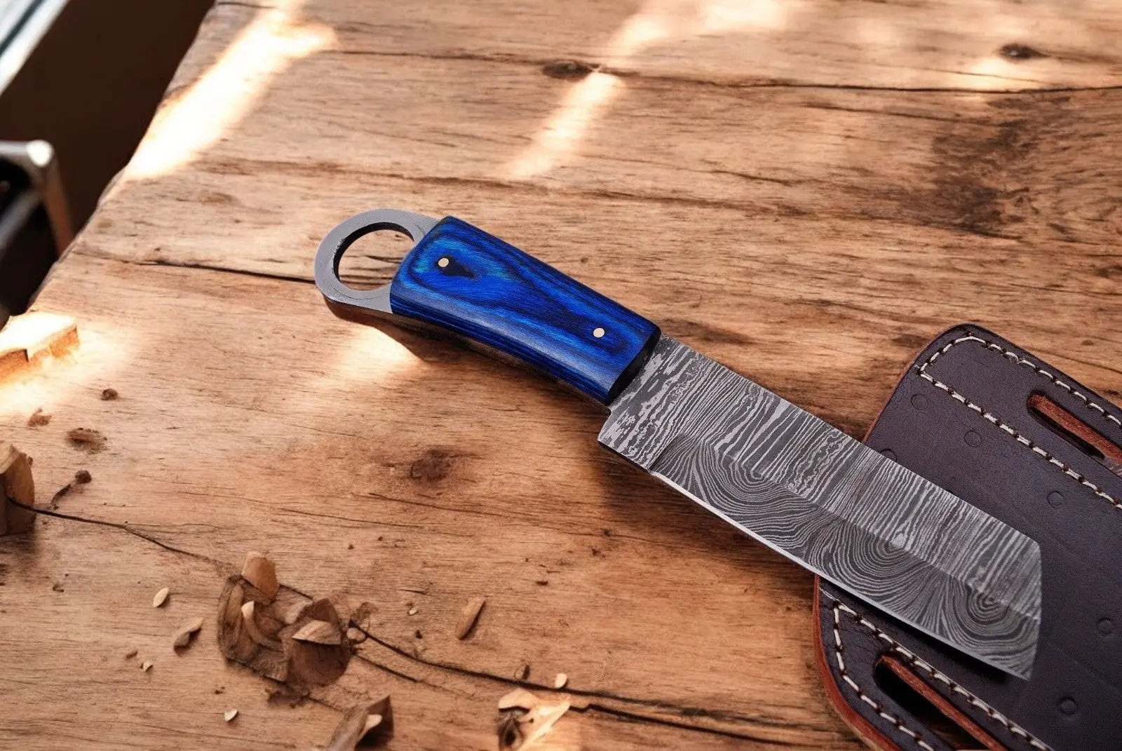 Custom Handmade Bull Cutter Knife – 8.5" File Steel Blade Damascus Knife Store
