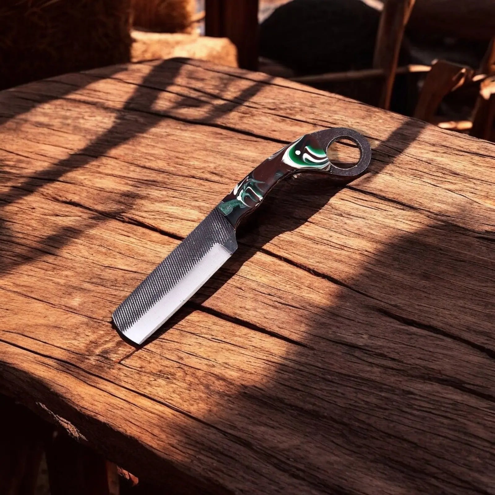 Custom Handmade Bull Cutter Knife – 8" File Tool Steel Damascus Knife Store