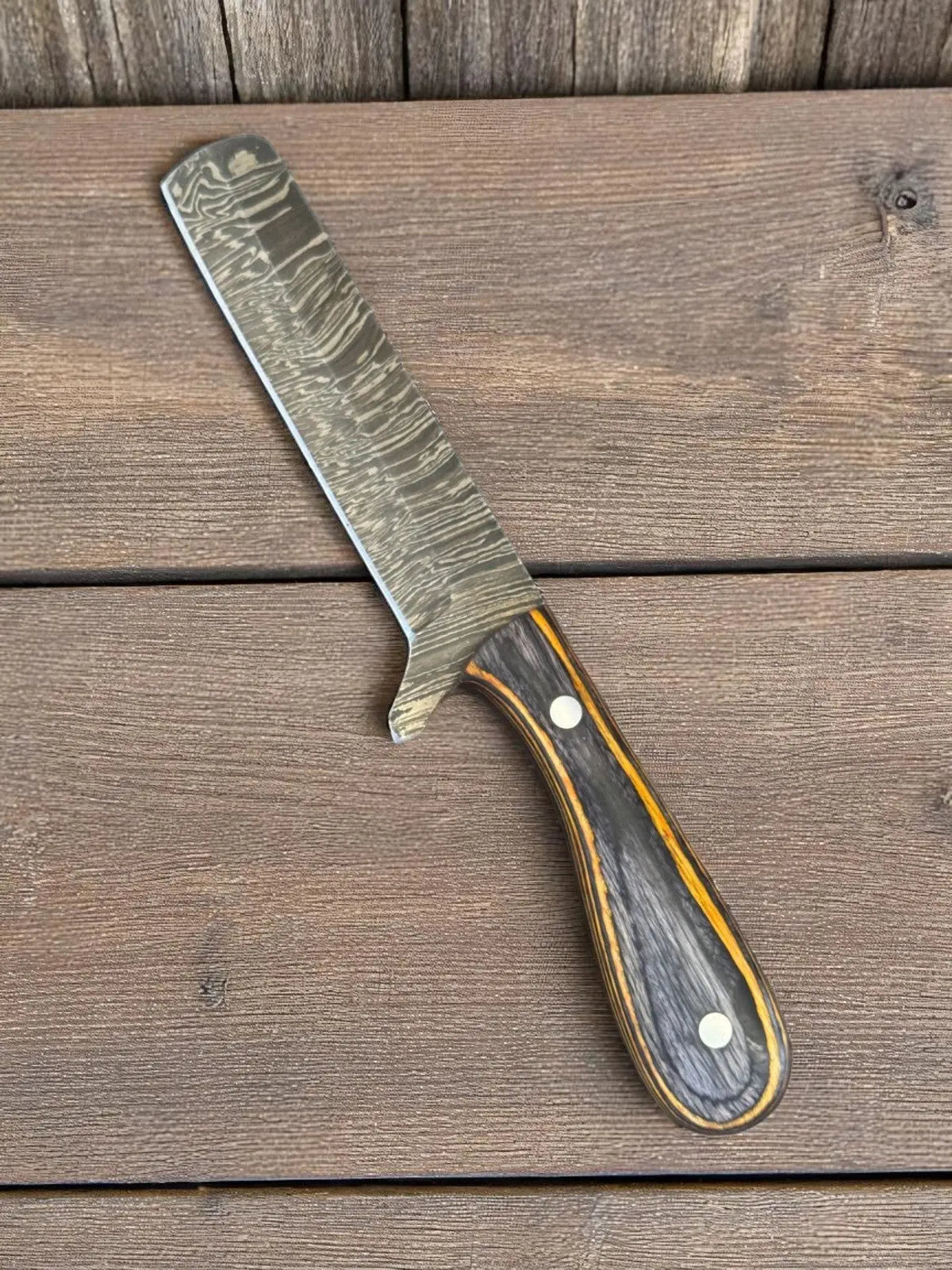 Custom Handmade Bull Cutter Knife – Damascus Steel Damascus Knife Store