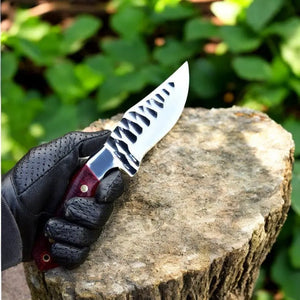 Custom Handmade D2 Steel Skinning Knife - 7.5" Micarta Handle Damascus Knife Store