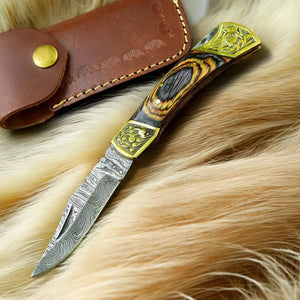 Custom Handmade Damascus Steel Pocket Knife - 3" Damascus Knife Store