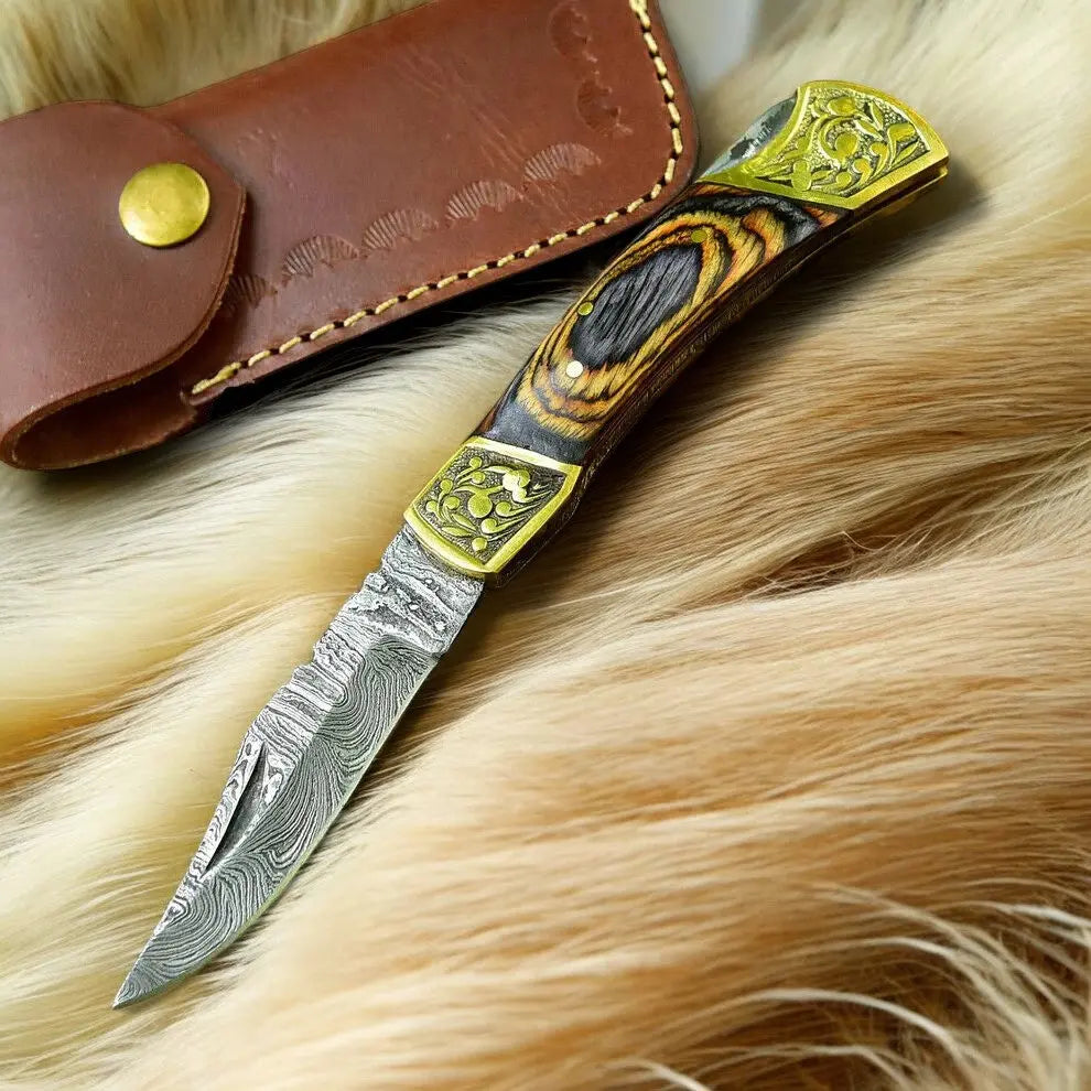 Custom Handmade Damascus Steel Pocket Knife - 3" Damascus Knife Store