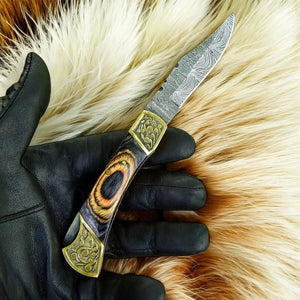 Custom Handmade Damascus Steel Pocket Knife - 3" Damascus Knife Store