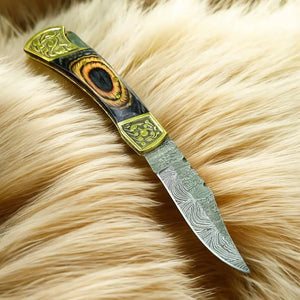 Custom Handmade Damascus Steel Pocket Knife - 3" Damascus Knife Store