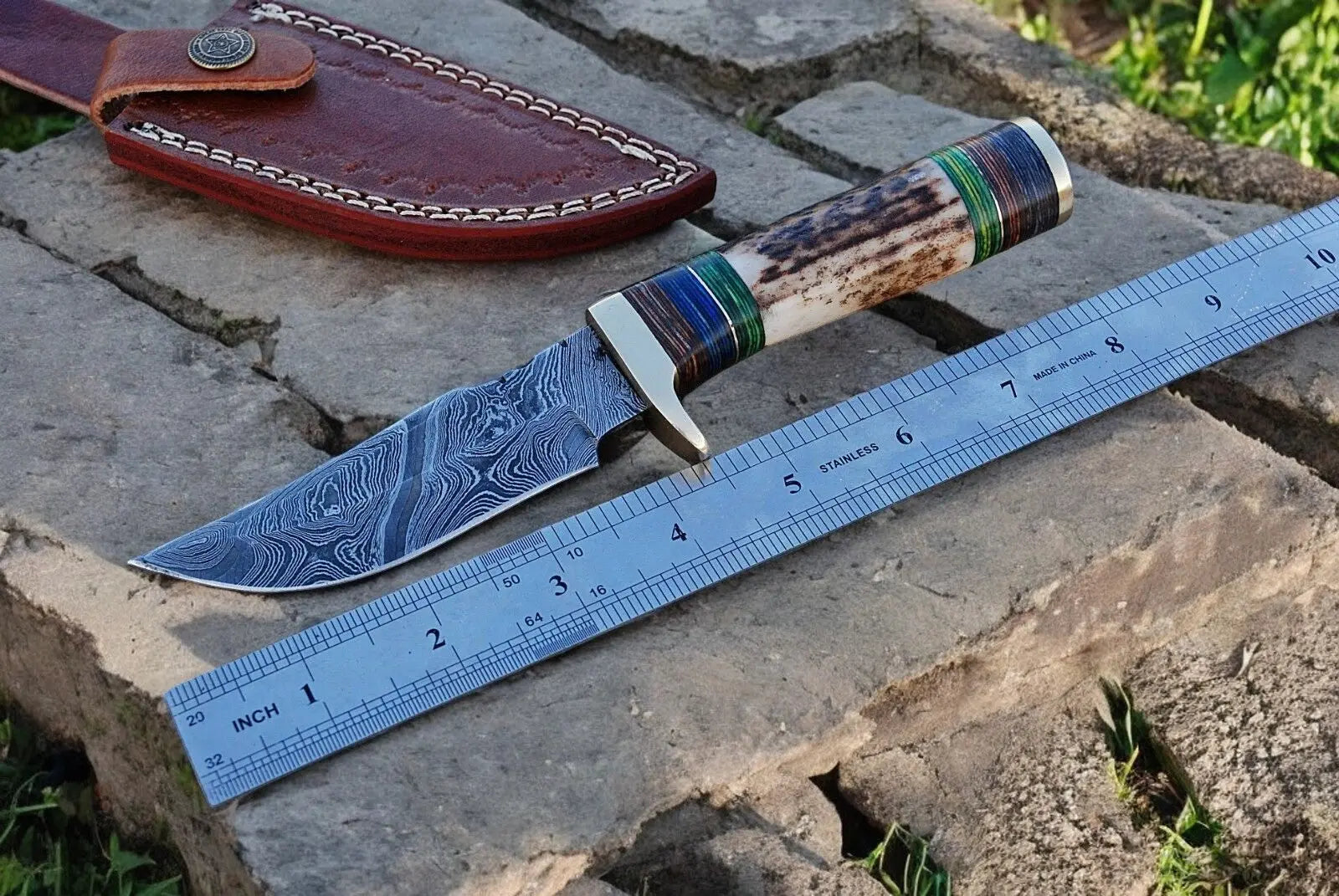 Custom Handmade Hunting Knife – Damascus Steel Blade Damascus Knife Store