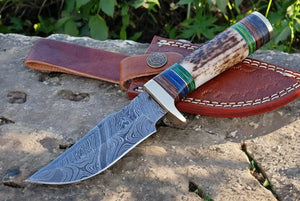 Custom Handmade Hunting Knife – Damascus Steel Blade Damascus Knife Store