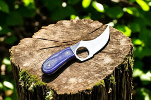 Custom Handmade Skinning Knife - D2 Steel Blade, Exotic Wood Handle Damascus Knife Store