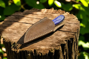 Custom Handmade Skinning Knife - D2 Steel Blade, Exotic Wood Handle Damascus Knife Store