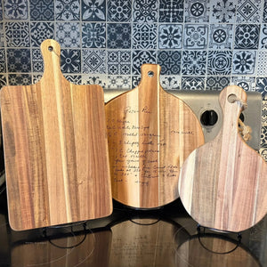 Personalized Recipe Cutting Board: Handwriting Engraved Pecan Pie Recipe, Unique Kitchen Decor, Keepsake Gift