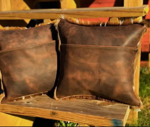 Custom Hide Pillows Kw Leatherworks