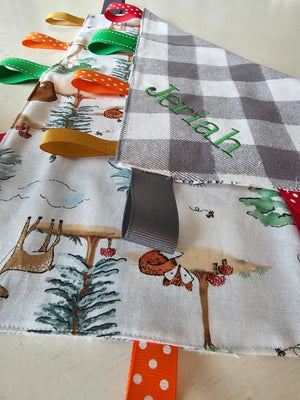Personalized Baby Taggy Blanket - Sensory Toy for Development - Customizable Gift by Main Street Collective