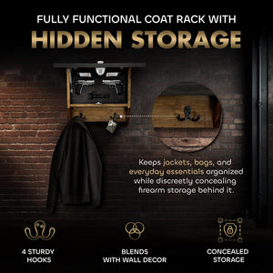 Customizable - Hidden Gun Storage Wall Decor - Hidden Gun Shelf with Magnetic Lock - Quick Access Concealment Shelf - Secure & Discreet Weapon Hiding Furniture