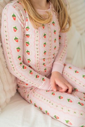 Strawberry Stripe | Two-Piece Pajama Set