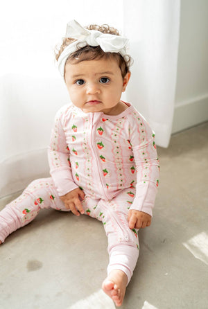 Strawberry Stripe | Convertible Zippy Romper