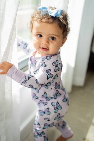 Purple Butterflies Zippy | Convertible Bamboo Zip-Up Romper PJ 🦋💜