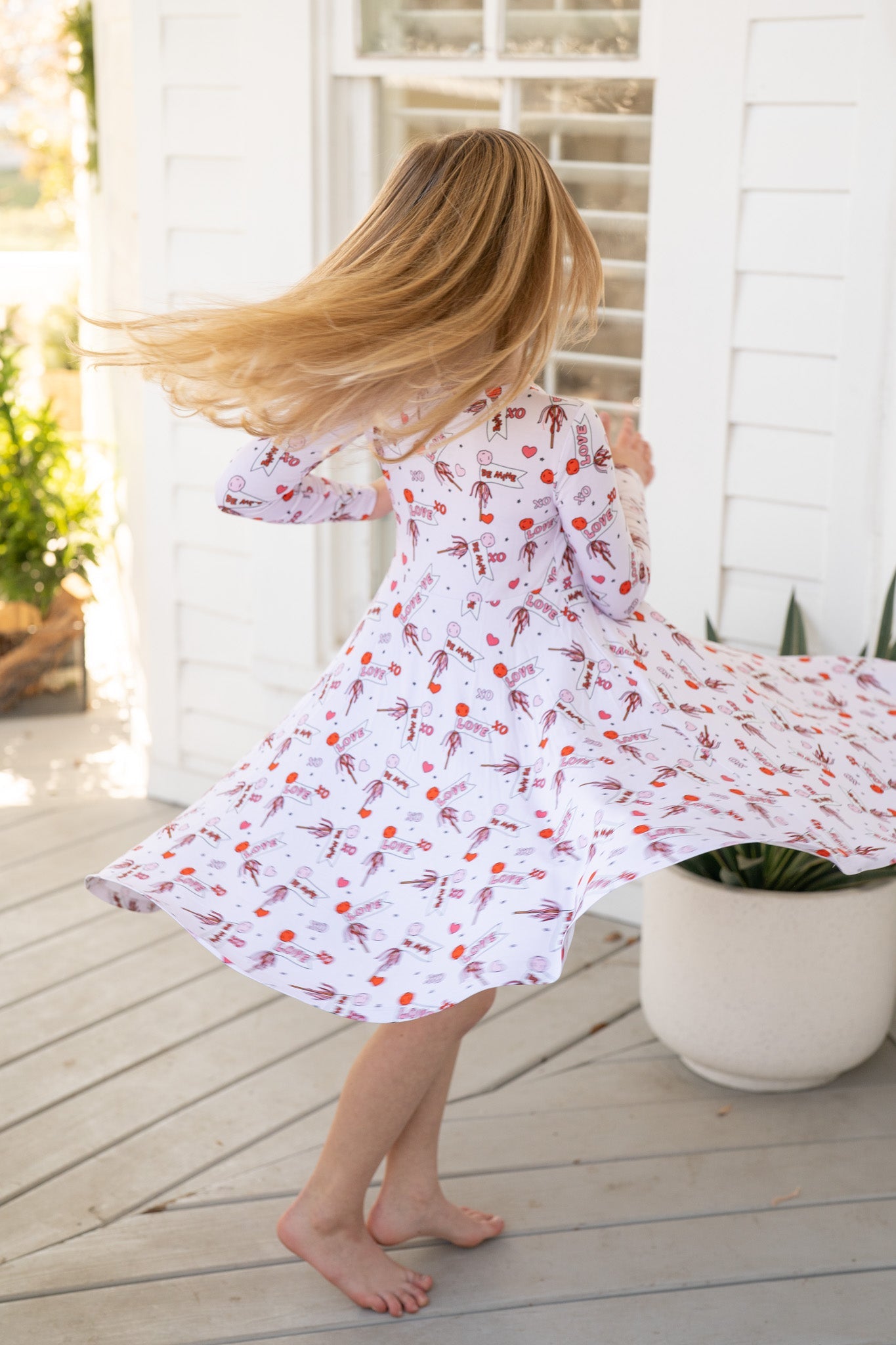 Valentine's Hearts | Long Sleeve Twirl Dress by Boosh Baby image 3