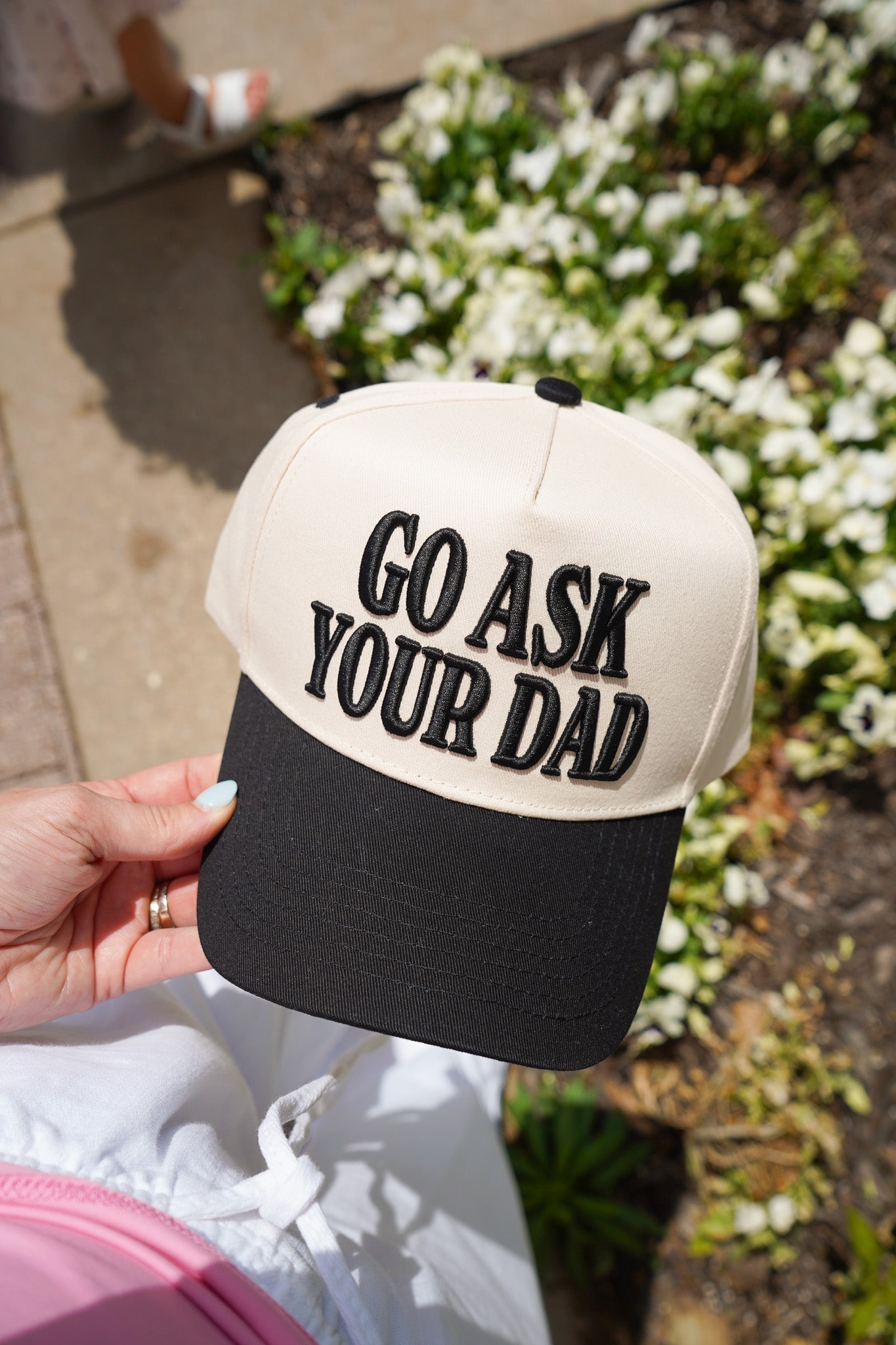 Go Ask Your Dad. Vintage Trucker Hat by KenzKustomz, Southern lifestyle apparel detail photo 2