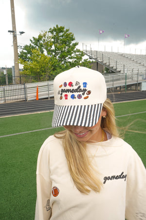 Gameday Icon Black Stripe Trucker Hat by KenzKustomz — product view 9