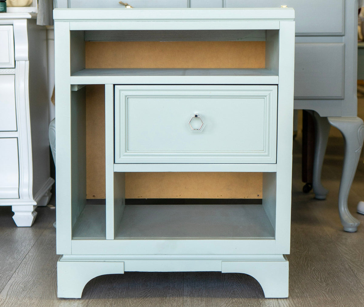 Prodigal Pottery Restored Soft Green Nightstand / Side Table — product view 1