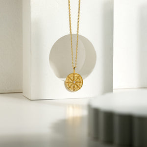 Compass Coin Necklace | Sterling Silver