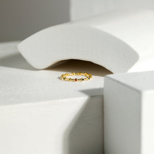 Mini Eternity Band Ring Rainbow