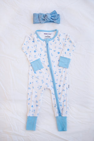 Ditsy Blue Floral Zippy