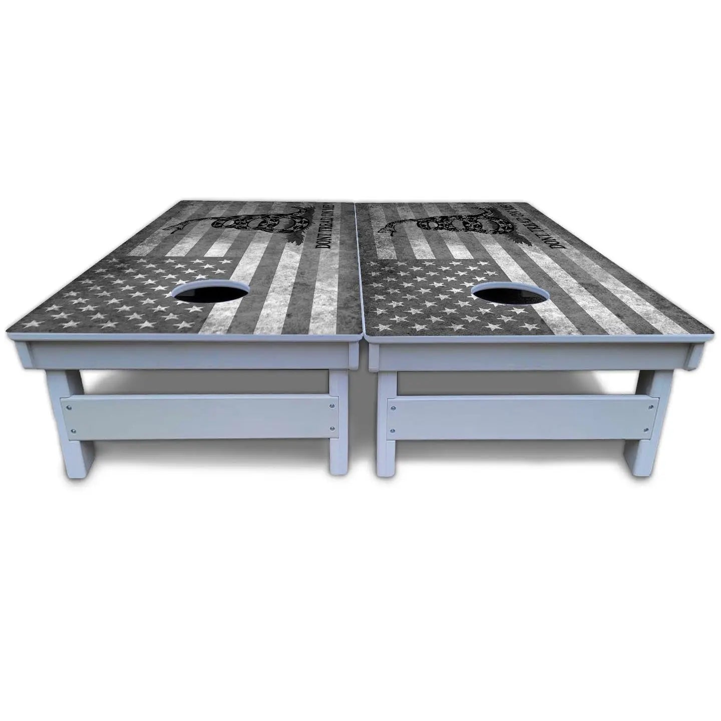 DTOM B&W Flag Cornhole Boards - All Weather Series Cornhole Solutions