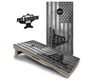 DTOM B&W Flag Cornhole Boards - Pro Solution Elite Series Cornhole Solutions