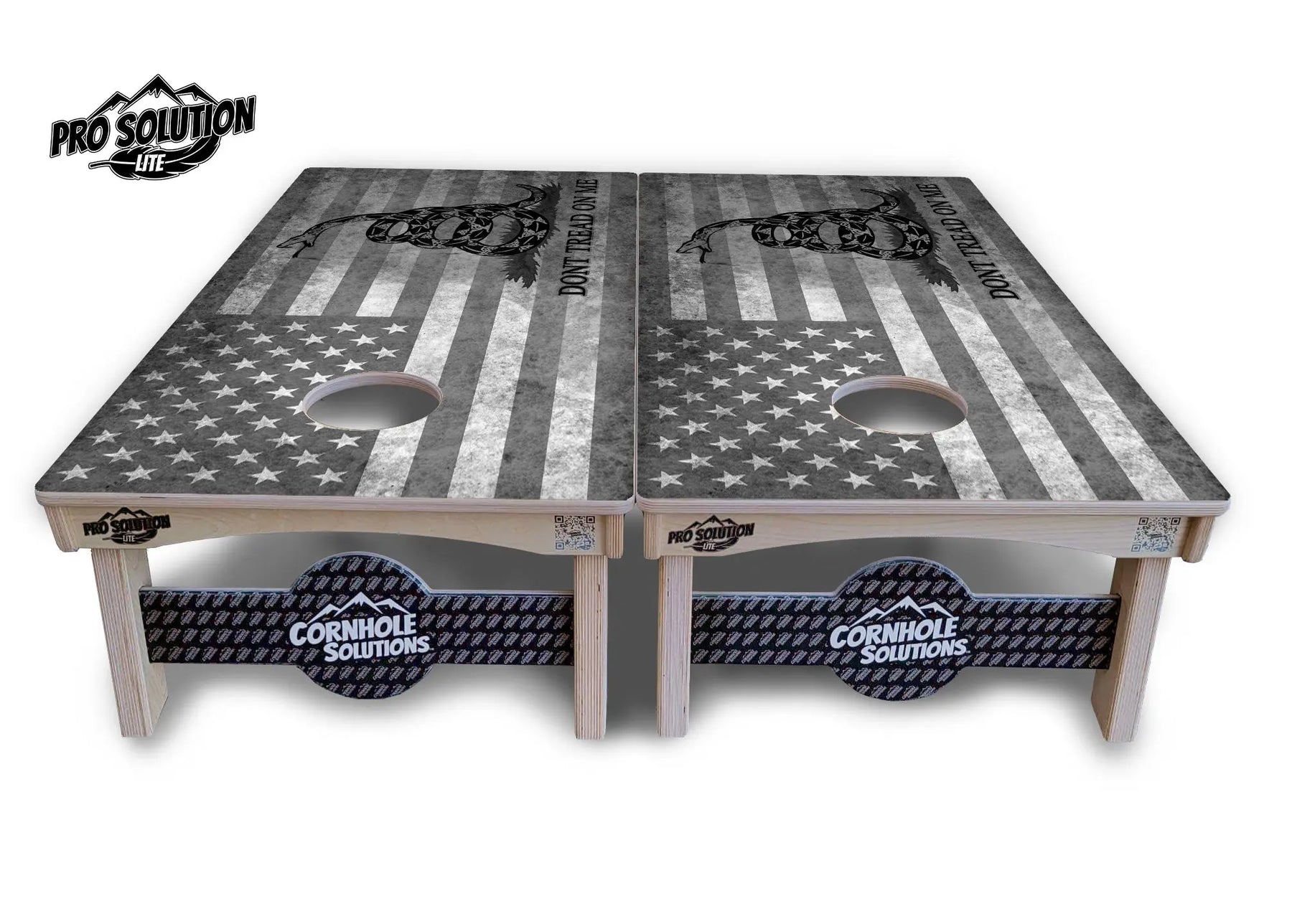 DTOM B&W Flag Cornhole Boards - Pro Solution Lite Series Cornhole Solutions