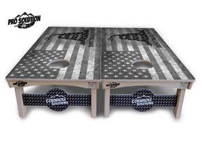DTOM B&W Flag Cornhole Boards - Pro Solution Lite Series Cornhole Solutions