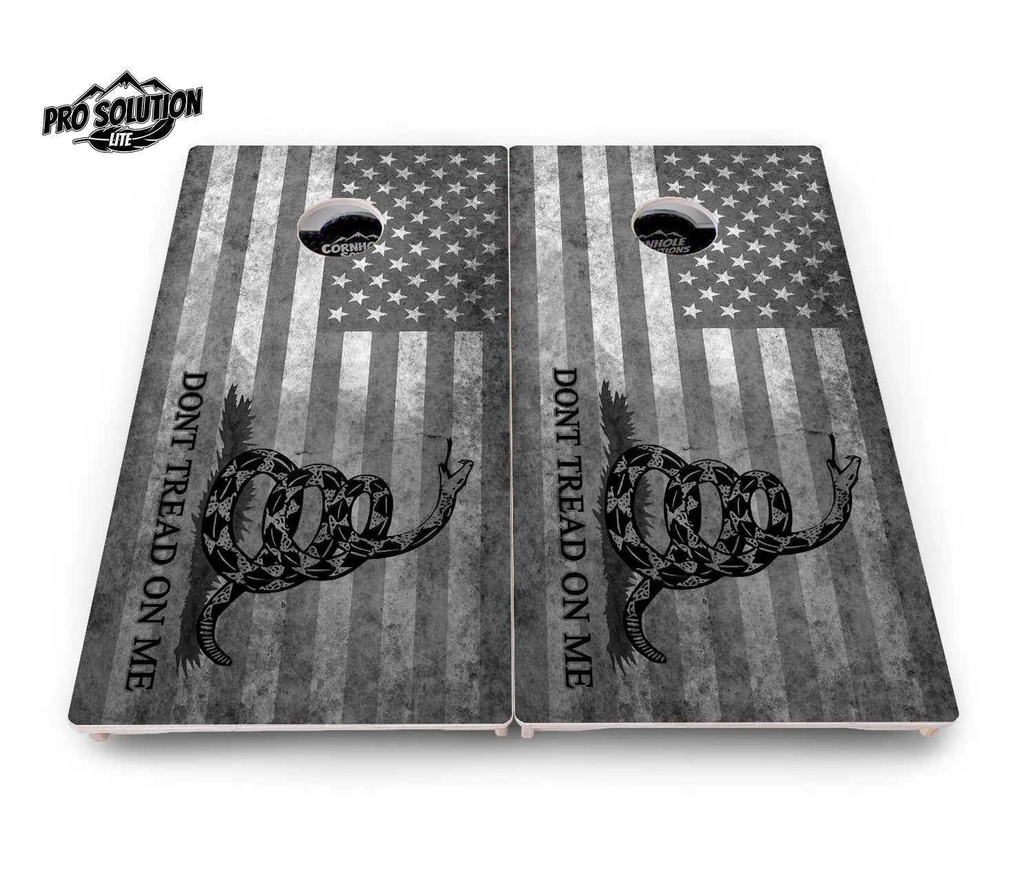 DTOM B&W Flag Cornhole Boards - Pro Solution Lite Series Cornhole Solutions