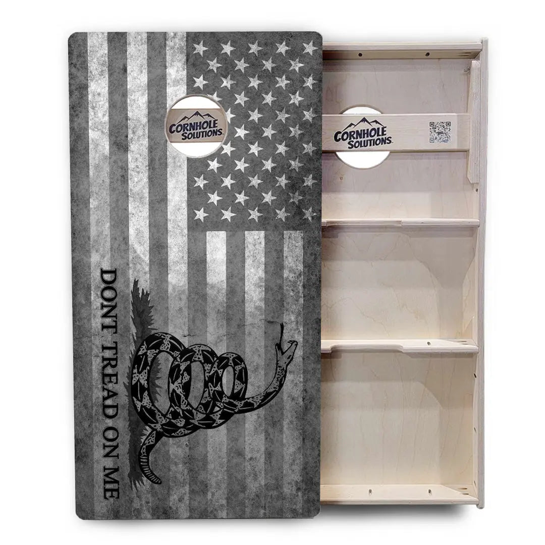 DTOM B&W Flag Cornhole Boards - Professional Tournament Series Cornhole Solutions