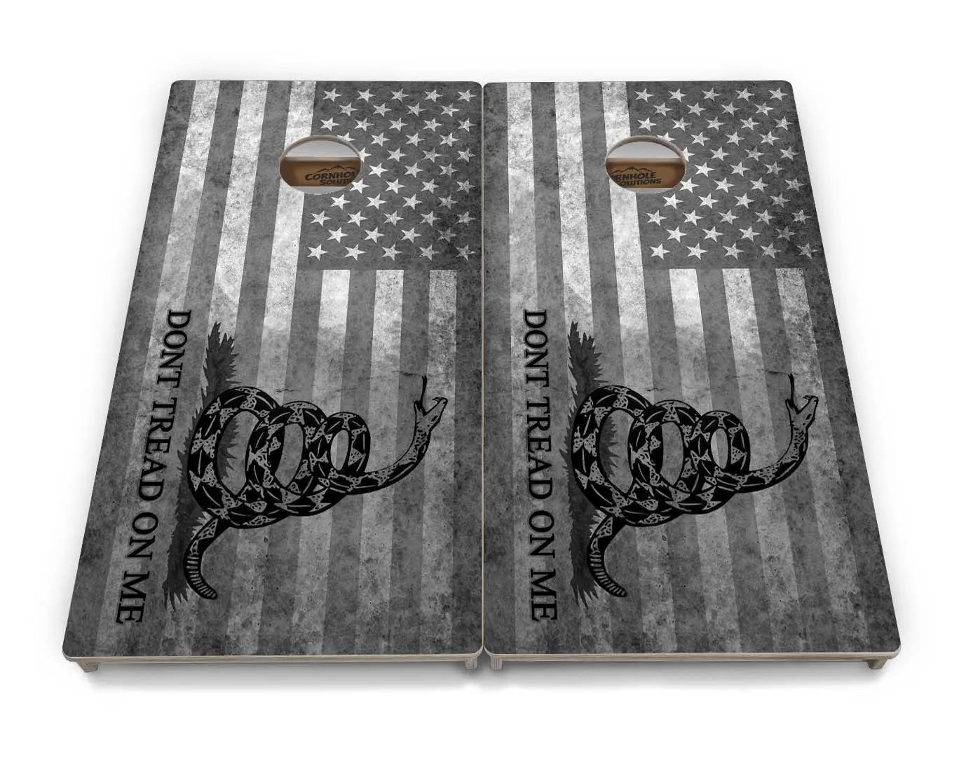 DTOM B&W Flag Cornhole Boards - Professional Tournament Series Cornhole Solutions