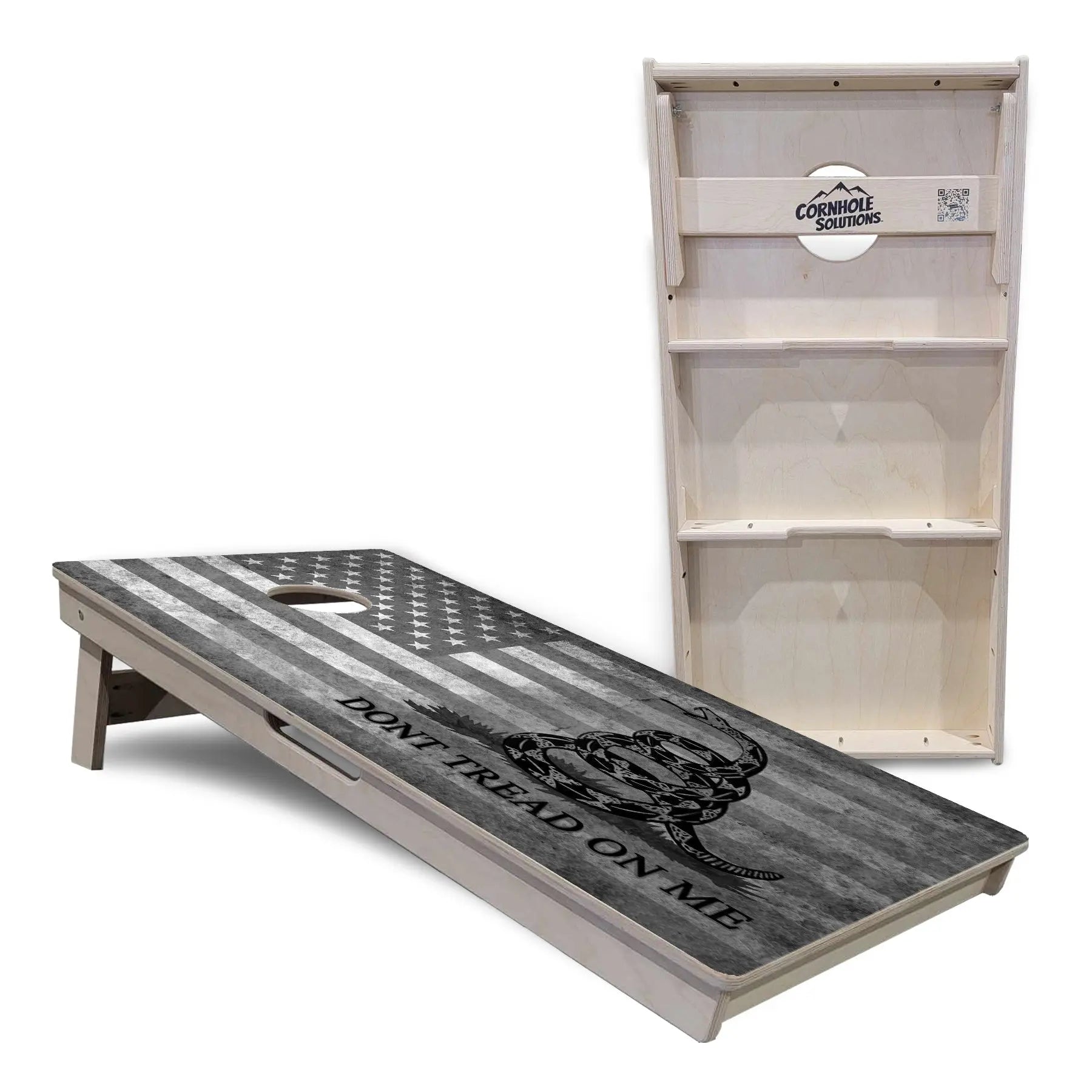 DTOM B&W Flag Cornhole Boards - Professional Tournament Series Cornhole Solutions