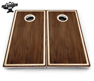 Dark Wood Natural Border Cornhole Boards - Pro Solution Elite Series Cornhole Solutions