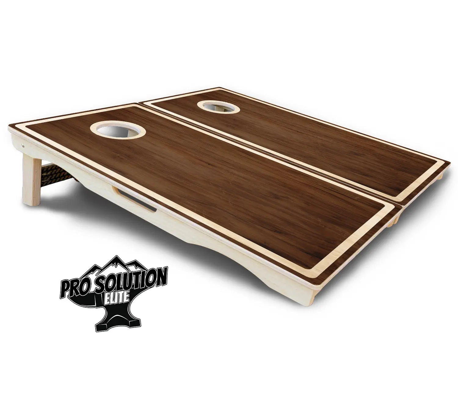Dark Wood Natural Border Cornhole Boards - Pro Solution Elite Series Cornhole Solutions
