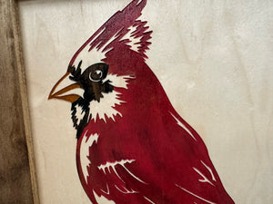 Red Cardinal Bird Gun Concealment Furniture - Handcrafted Hidden Gun Storage Wall Decor - Hidden Gun Shelf with Magnetic Lock for Quick Access