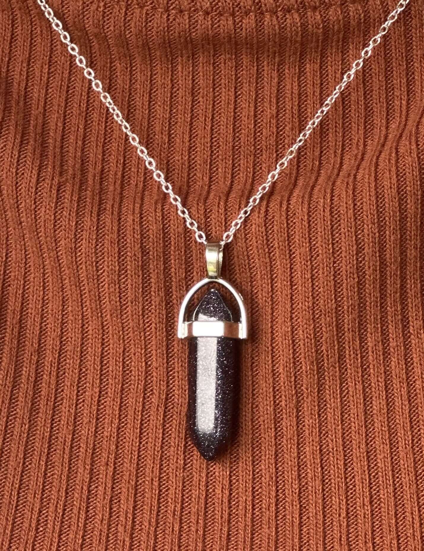 Purple Shimmer Crystal Pendant Necklace - Handmade Jewelry by Main Street Collective, Mississippi