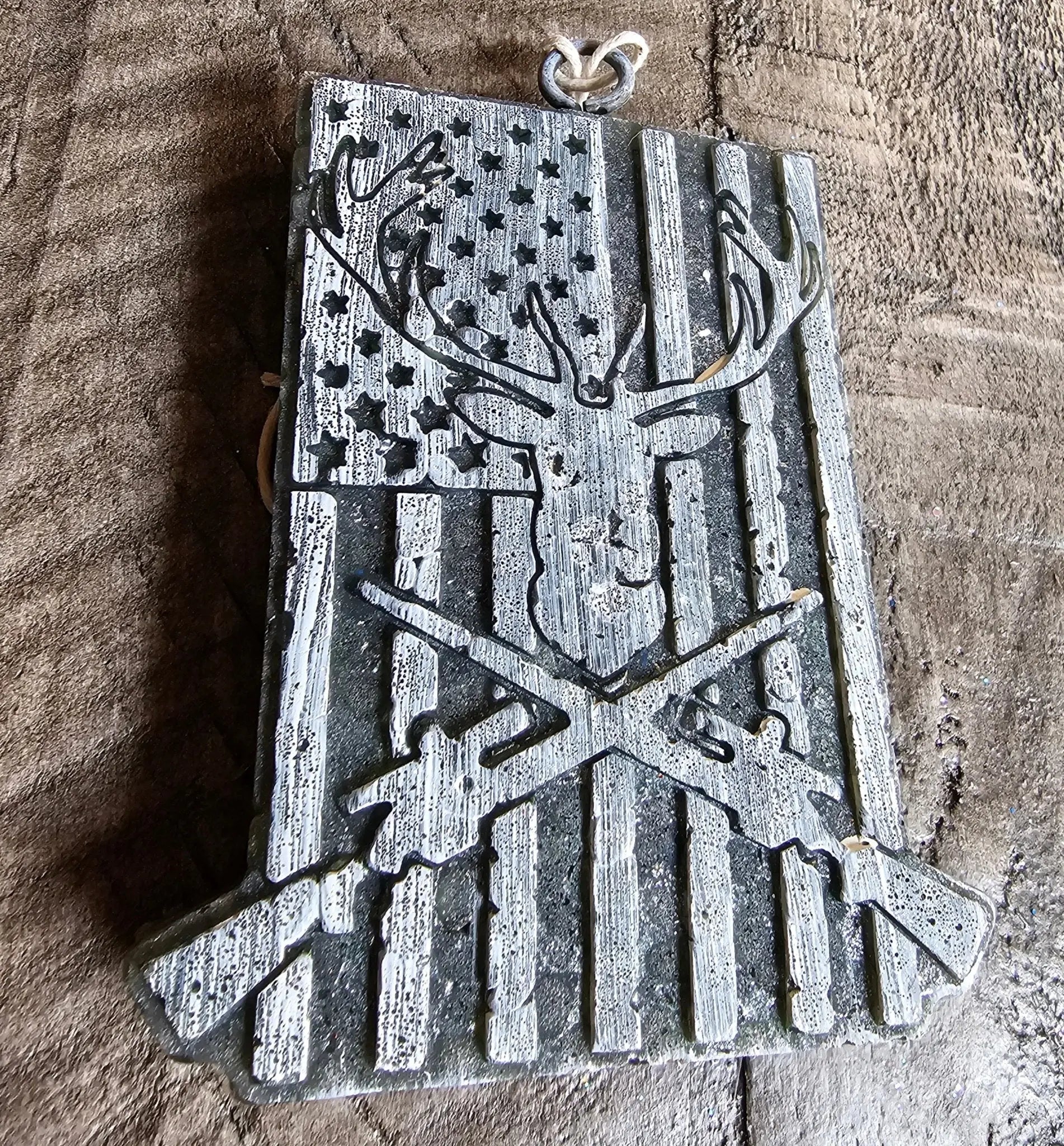 Deer Skull American Flag Car Freshie: Handmade Aroma Bead Air Freshener