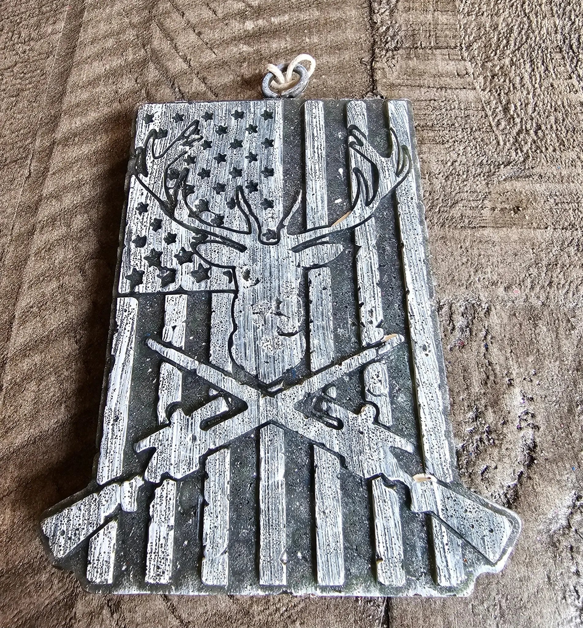 Deer Skull Flag Car Freshie - Handmade American Hunting Air Freshener Aroma Bead - Main Street Collective