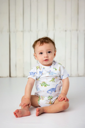 Dino-mite Birthday Organic Cotton Baby Onesie Nola Tawk
